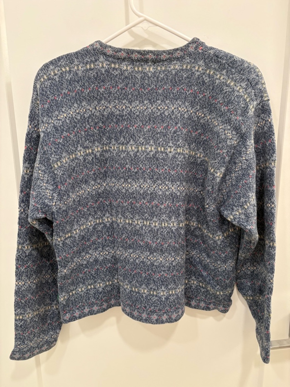 Vintage 90s Appleseed’s Hand Knit Embroidered Cotton Ramie Cardigan Size Small - Picture 6 of 10